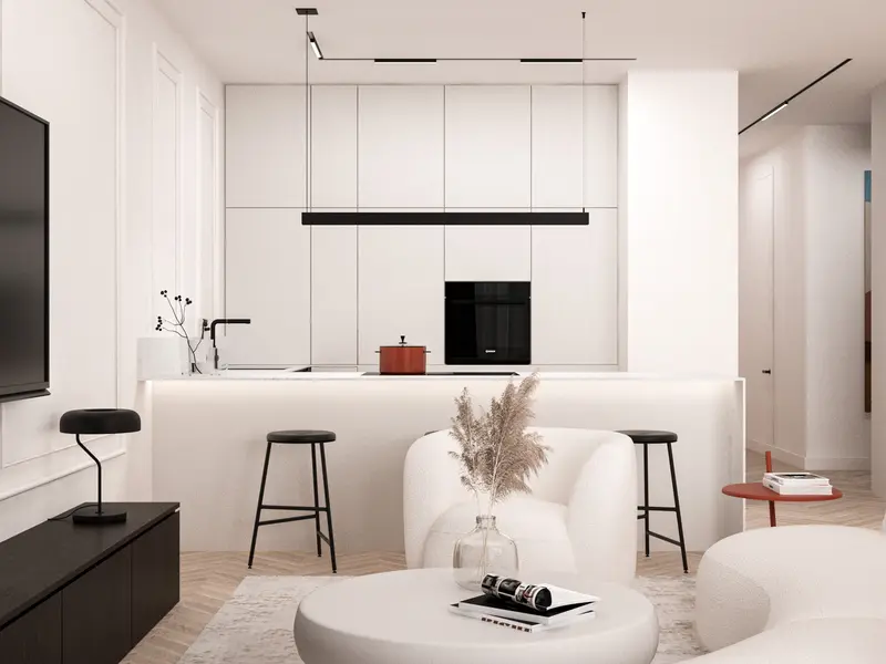 Nowoczesny apartament z akcentem 152 m2 Warszawa Kabaty - wizualizacja 5