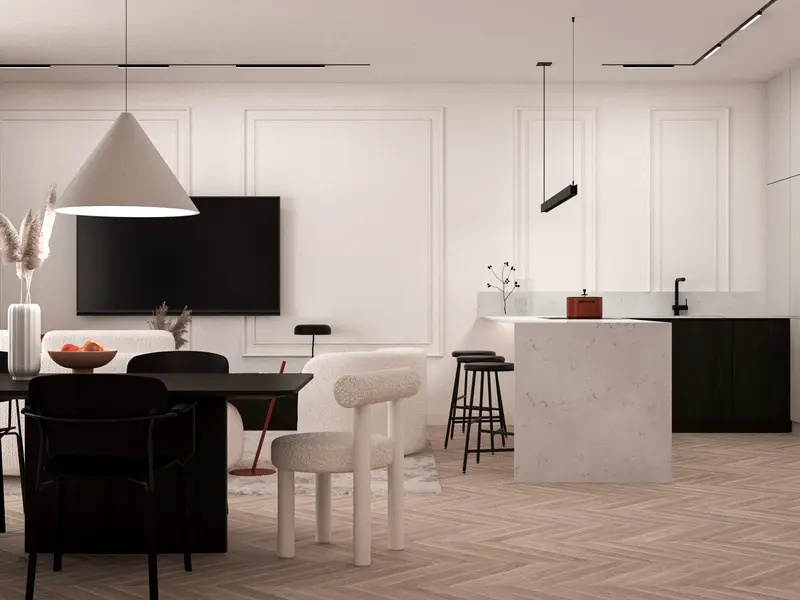 Nowoczesny apartament z akcentem 152 m2 Warszawa Kabaty - wizualizacja 4