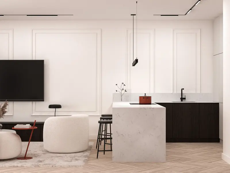 Nowoczesny apartament z akcentem 152 m2 Warszawa Kabaty - wizualizacja 7