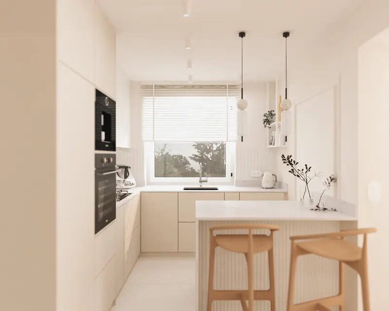 Dom w klimacie japandi 150 m2 Strzelin - wizualizacja 1