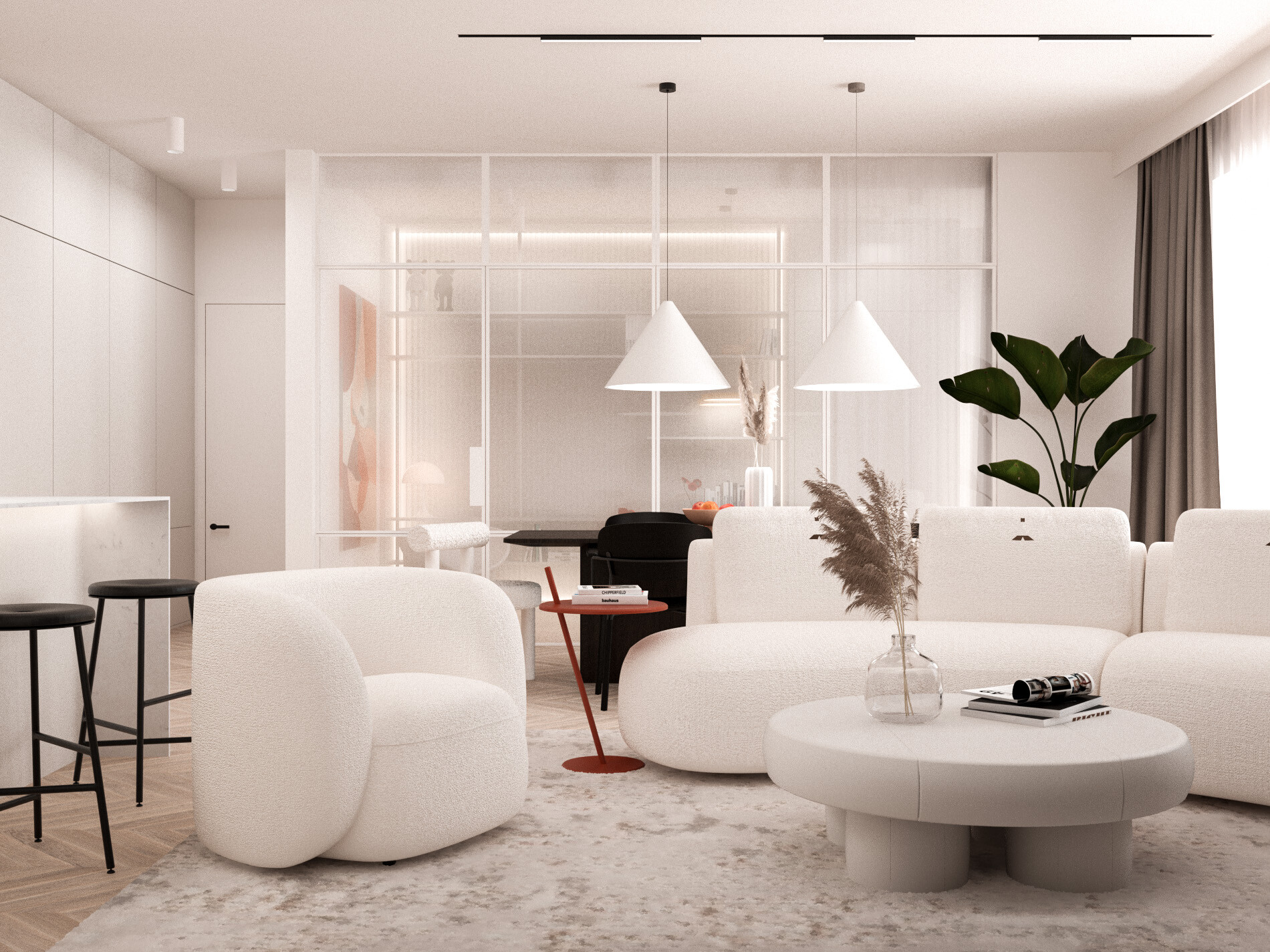 Nowoczesny apartament z akcentem 152 m2 Warszawa Kabaty - wizualizacja 1