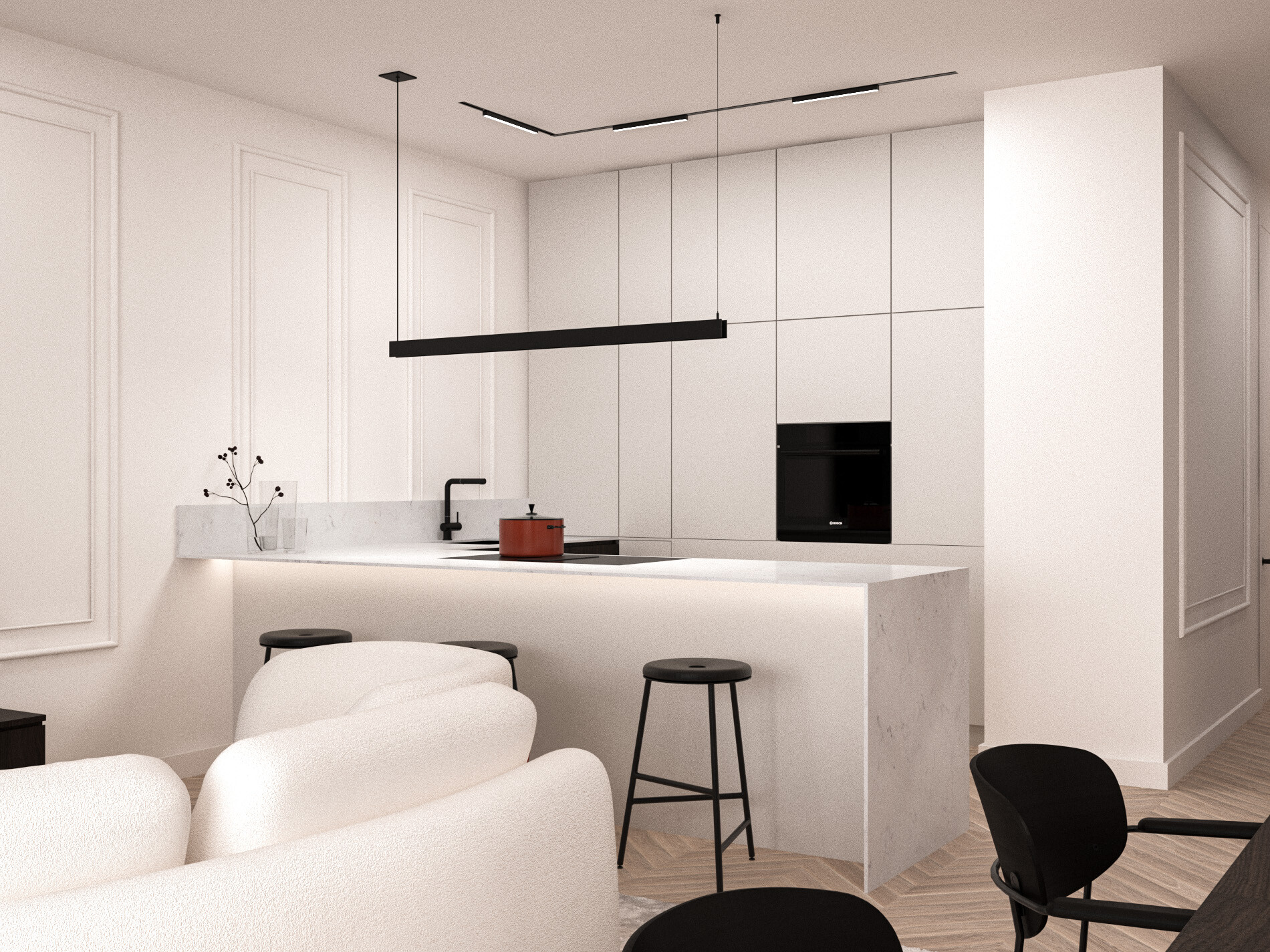 Nowoczesny apartament z akcentem 152 m2 Warszawa Kabaty - wizualizacja 11