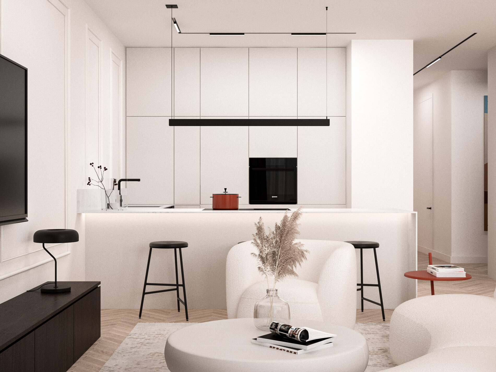 Nowoczesny apartament z akcentem 152 m2 Warszawa Kabaty - wizualizacja 5