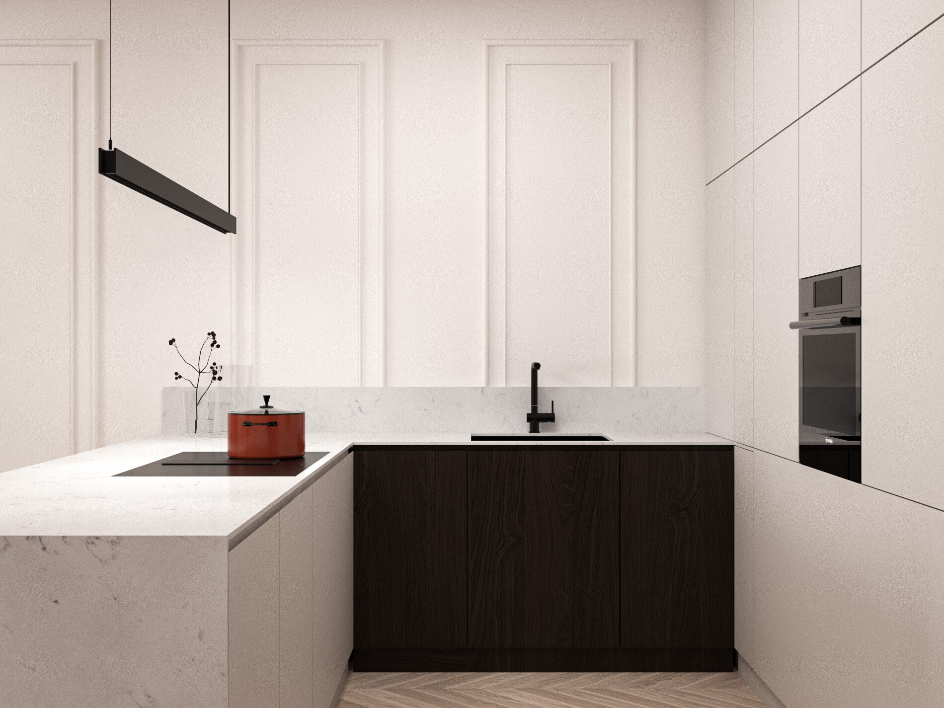 Nowoczesny apartament z akcentem 152 m2 Warszawa Kabaty - wizualizacja 8