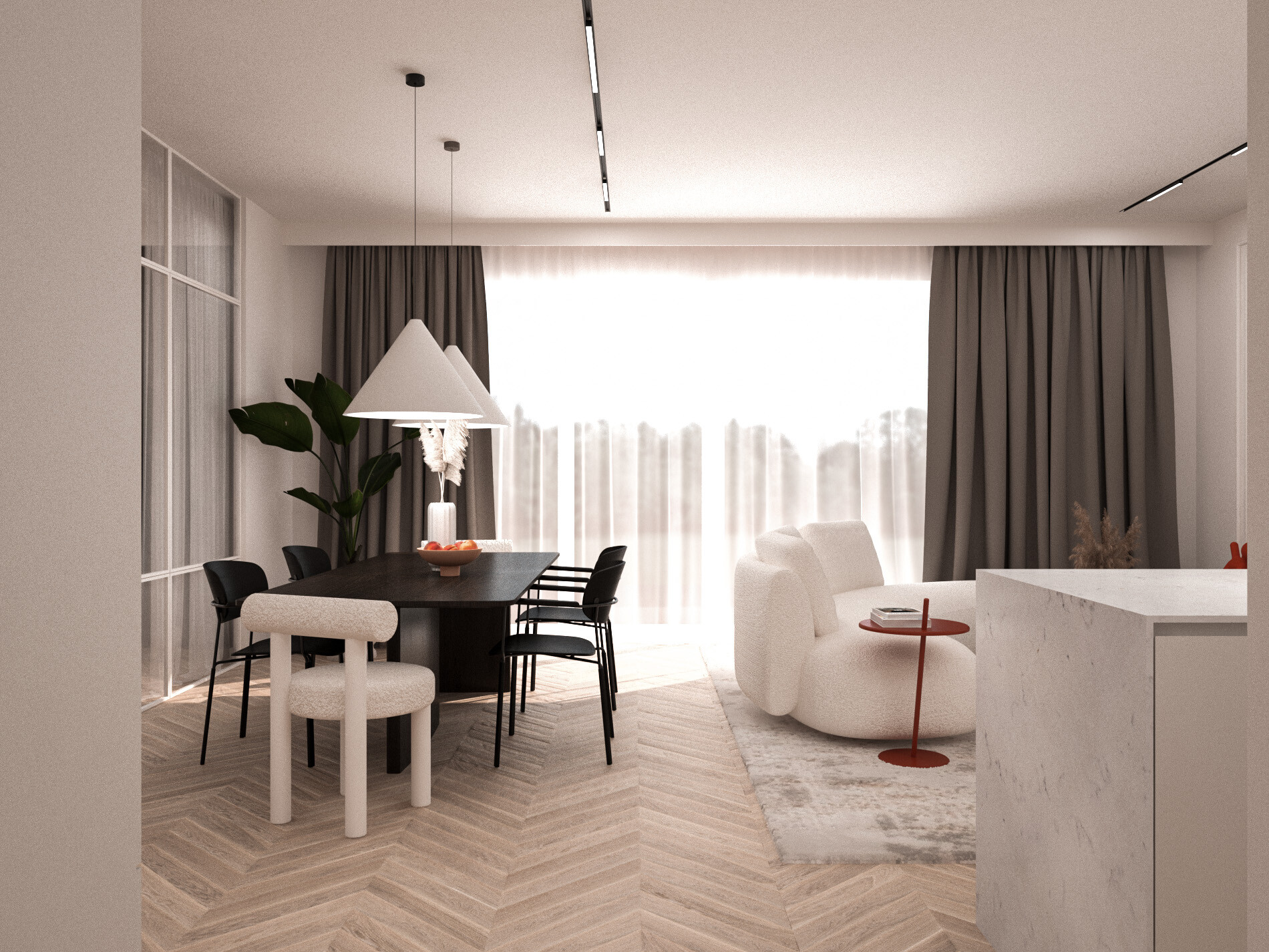 Nowoczesny apartament z akcentem 152 m2 Warszawa Kabaty - wizualizacja 9