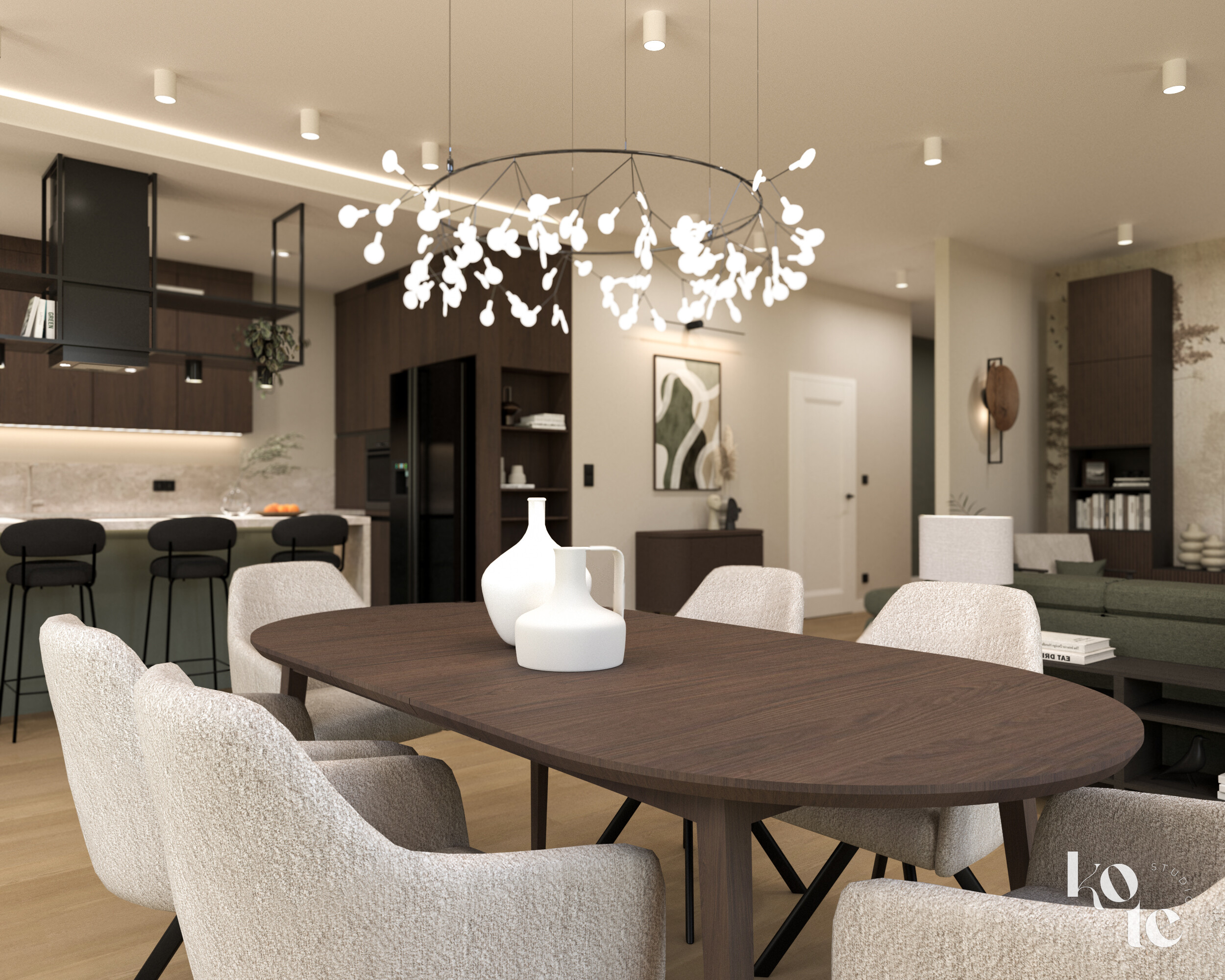 Zielone mieszkanie na Krzykach 115 m2 Wrocław - wizualizacja 9